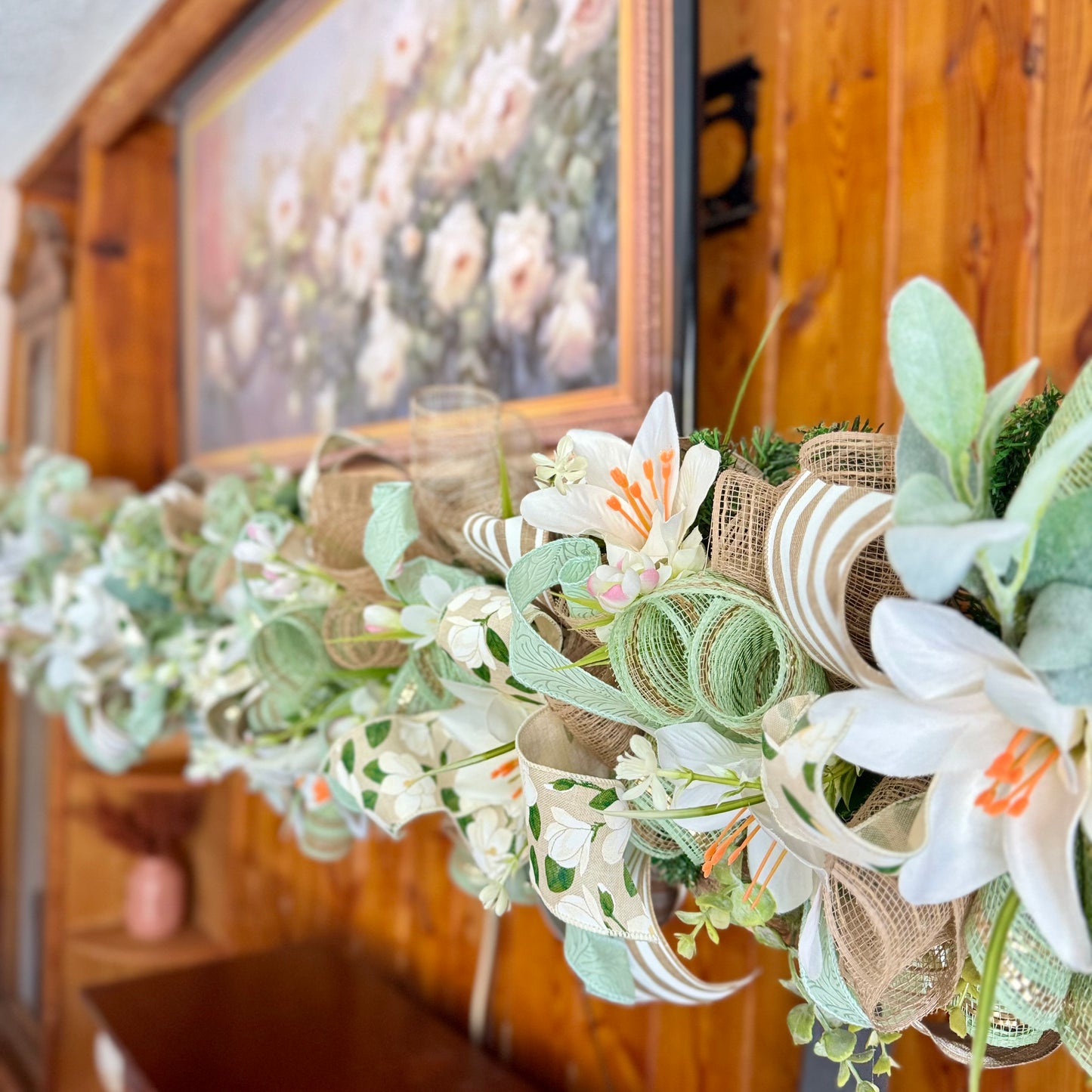 7 ft Floral Spring Garland | Spring Garland For Mantel | Spring Door Decor | Summer Garland