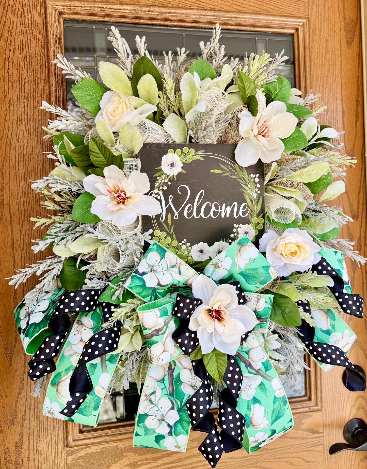 Welcome Floral Wreath | Spring Wreath | Floral Wreath | Spring Door Decor
