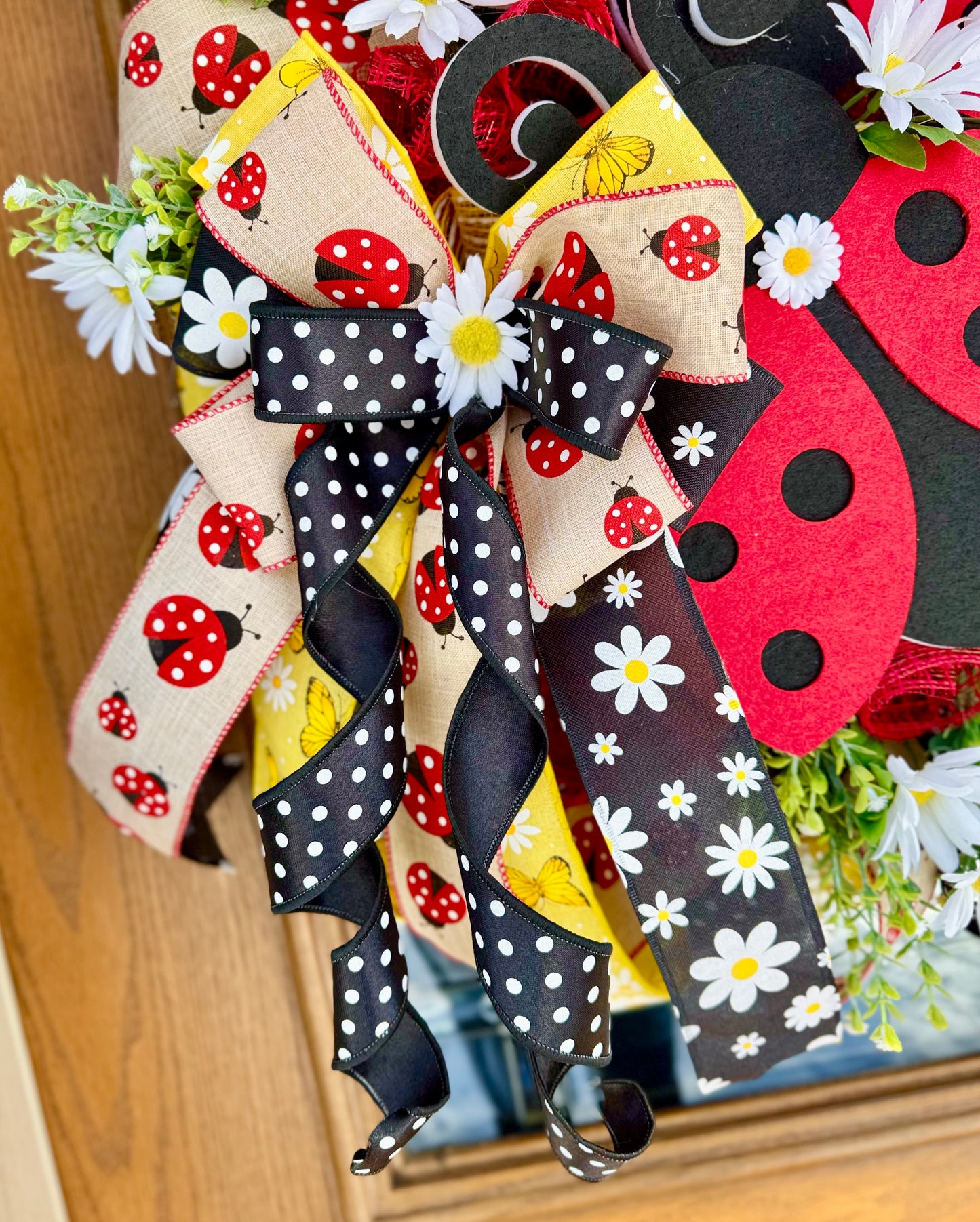 Ladybug Floral Wreath | Spring Wreath | Spring Porch Decor