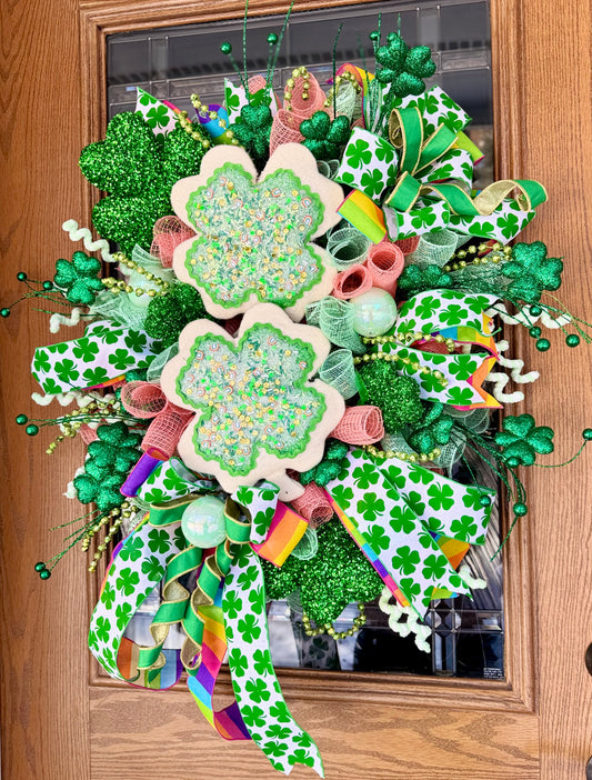 Sugar Cookie Clover Wreath | St. Patrick’s Day Wreath For Front Door