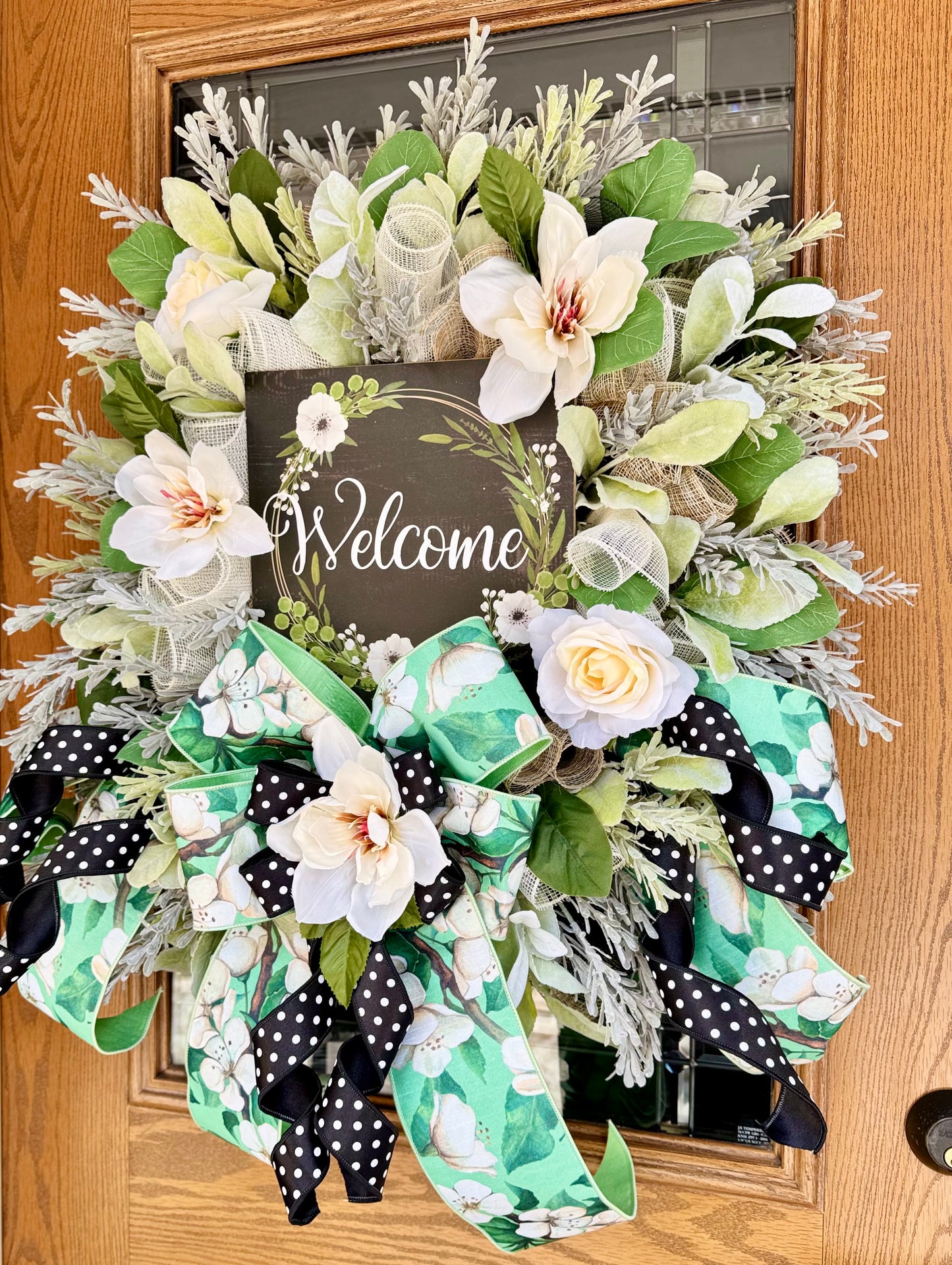 Welcome Floral Wreath | Spring Wreath | Floral Wreath | Spring Door Decor