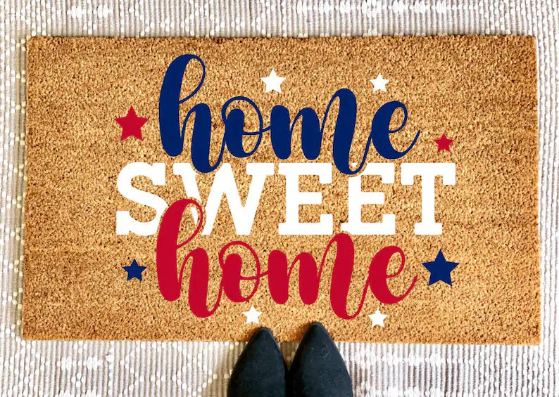 Home Sweet Home Fourth Of July Doormat – DaddyDaughterDeco