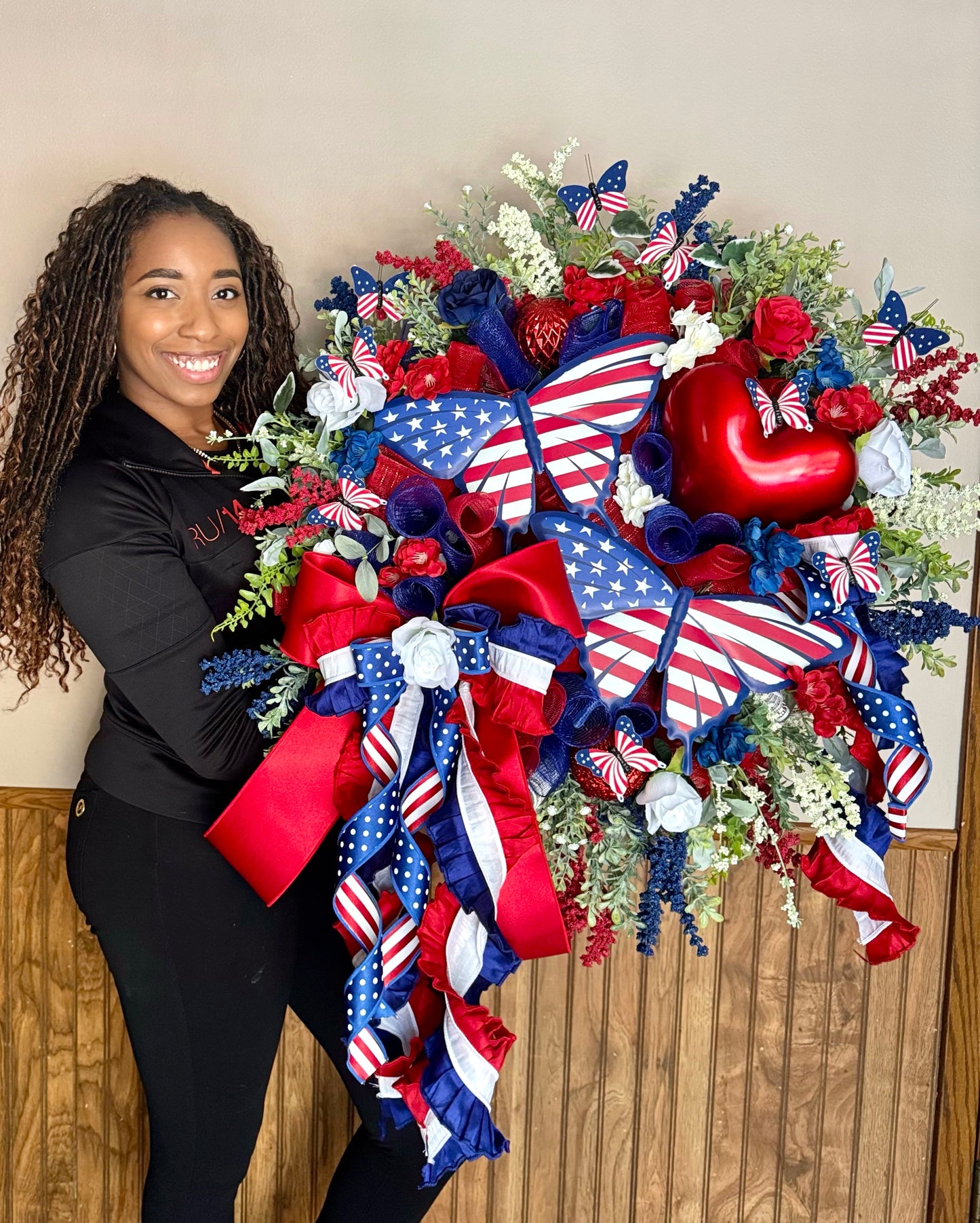 Butterfly Patriotic Wreath | 4th of July Wreath | Fourth Of July Decor
