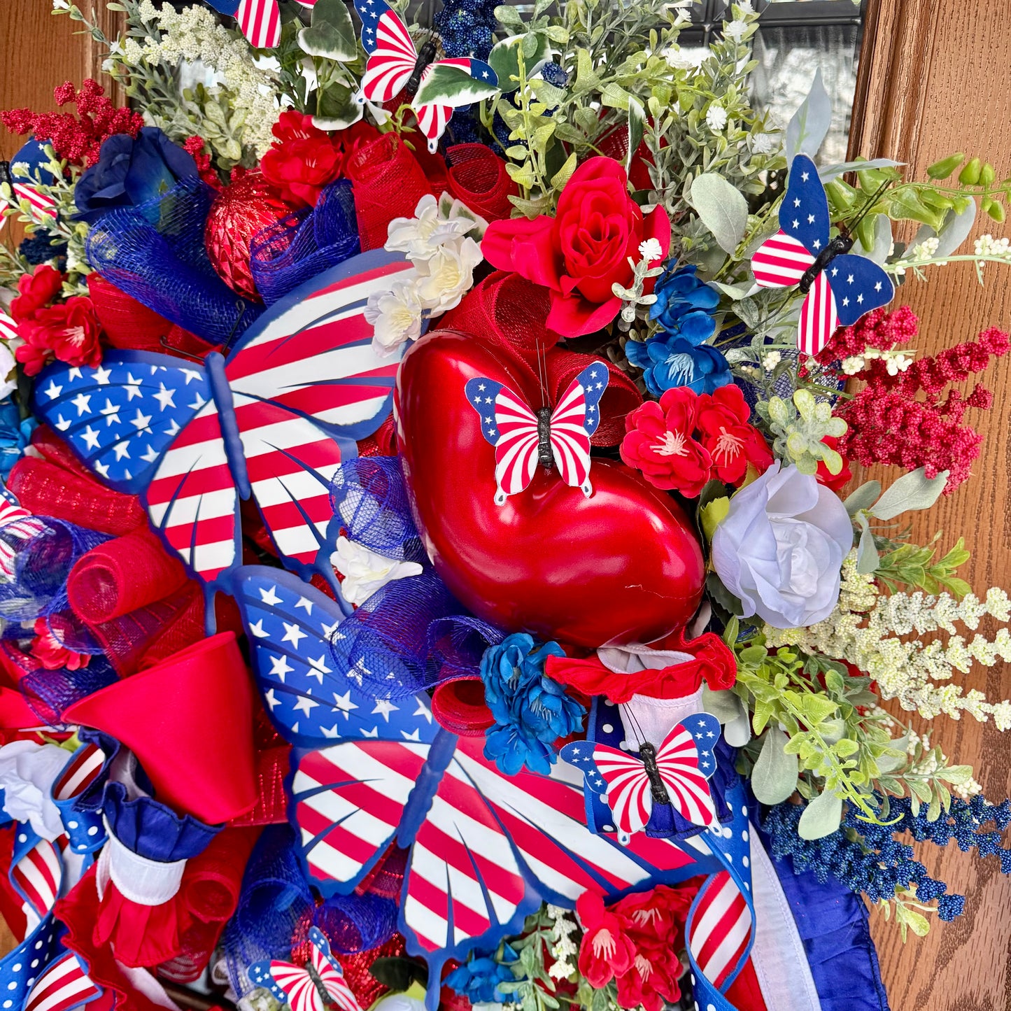Butterfly Patriotic Wreath | 4th of July Wreath | Fourth Of July Decor