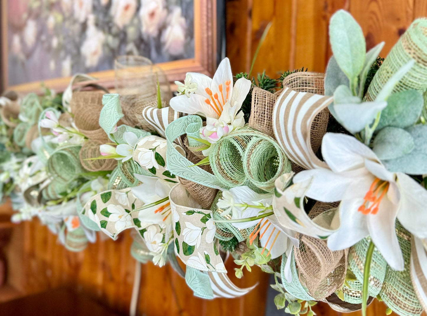 7 ft Floral Spring Garland | Spring Garland For Mantel | Spring Door Decor | Summer Garland
