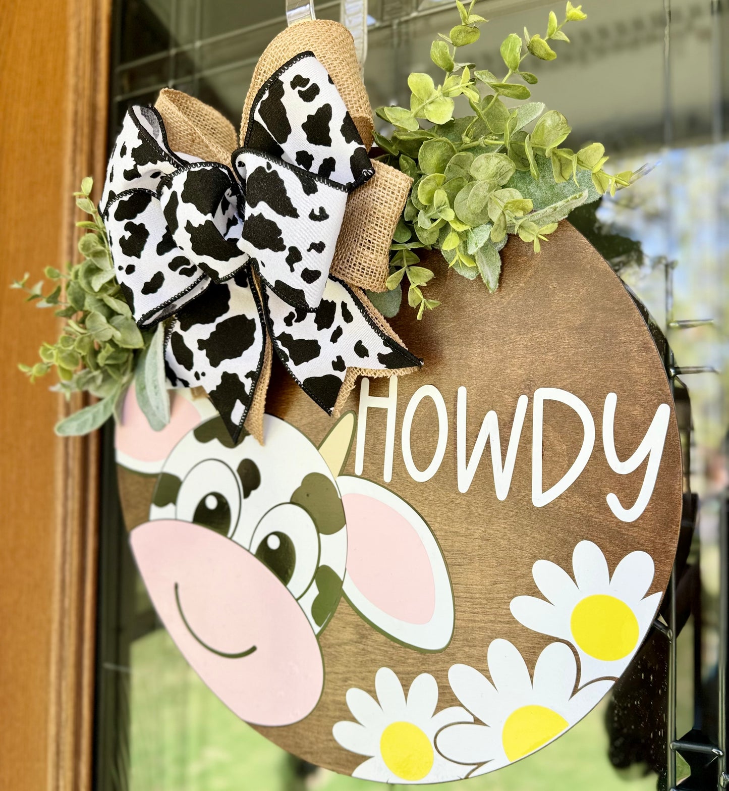 Cow Howdy Door Hanger