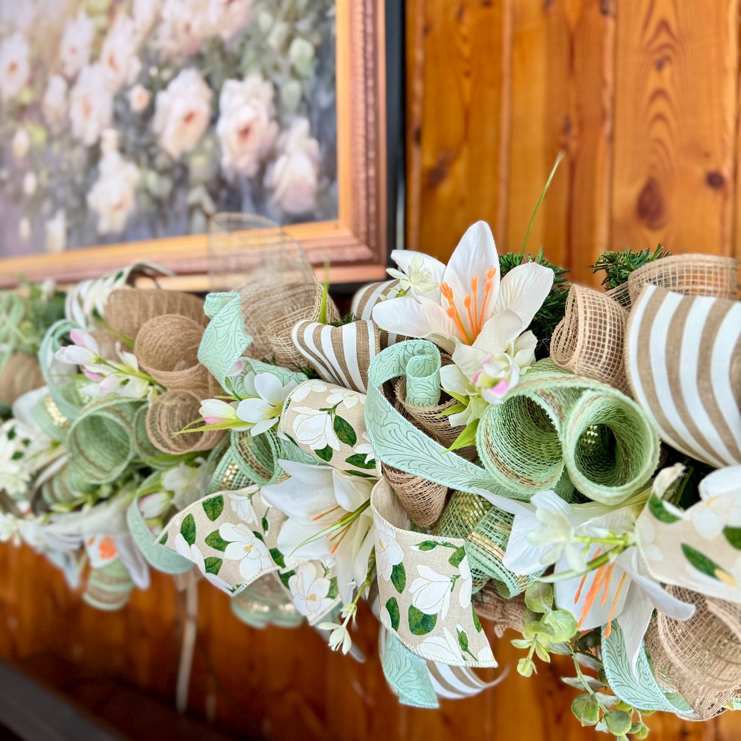 7 ft Floral Spring Garland | Spring Garland For Mantel | Spring Door Decor | Summer Garland