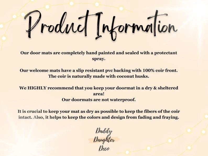 Cherries and Daisies Doormat | Spring Doormat | Spring Porch Decor | Floral Doormat