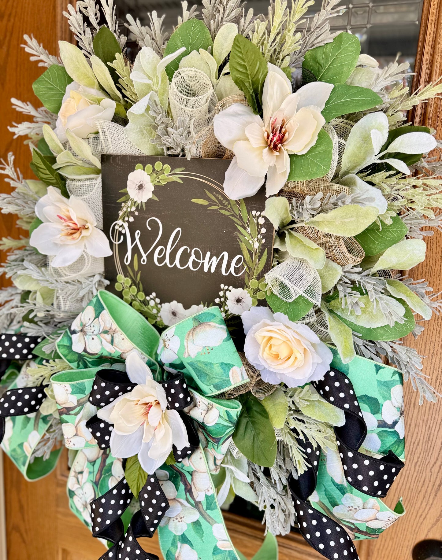 Welcome Floral Wreath | Spring Wreath | Floral Wreath | Spring Door Decor