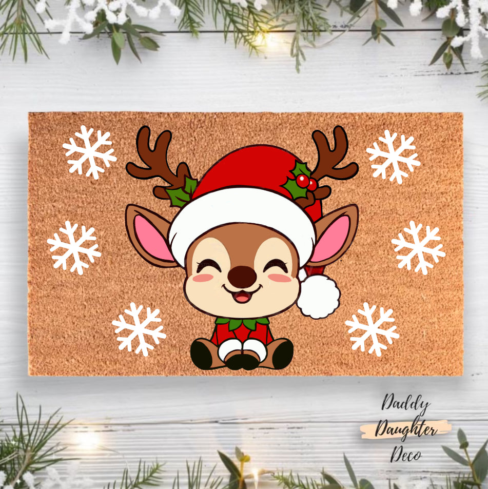 Reindeer Christmas Doormat | Christmas Porch Decor | Holiday Doormat