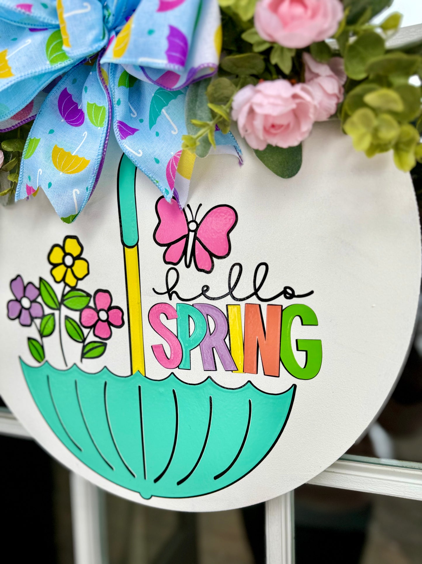 Hello Spring Umbrella Door Hanger