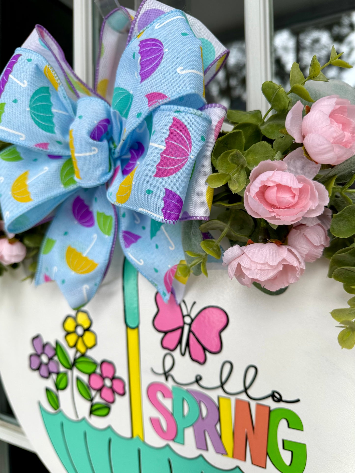 Hello Spring Umbrella Door Hanger