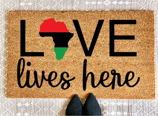 Love Lives Here Africa Doormat