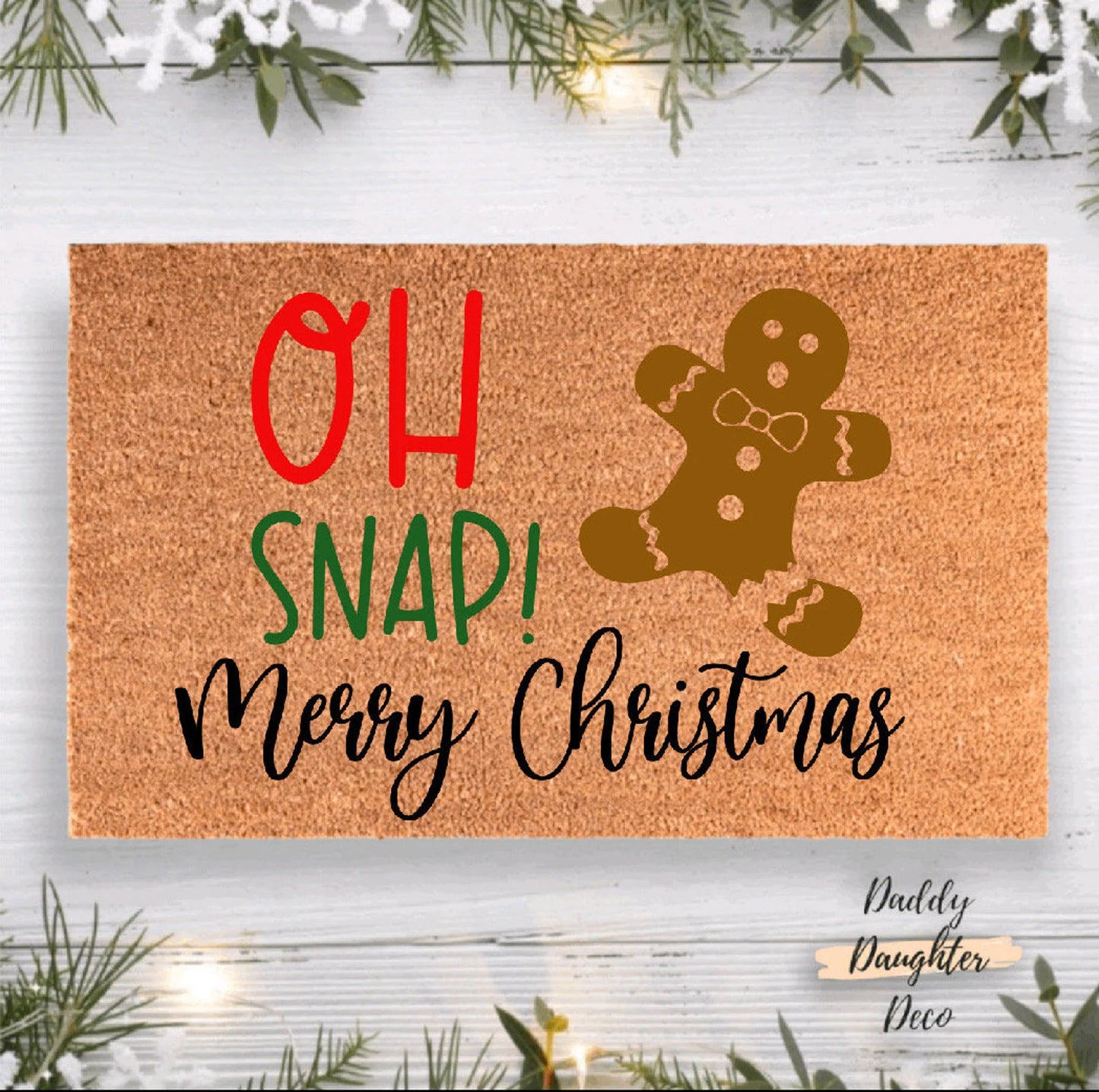 Gingerbread Funny Christmas Holiday Doormat | Christmas Porch Decor