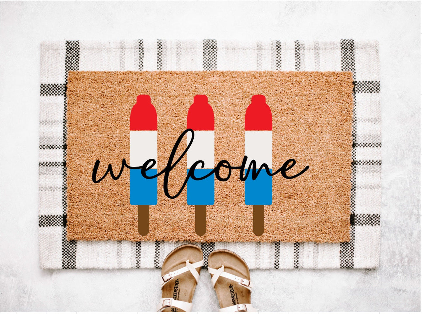 Welcome Popsicle Of July Popsicle Doormat
