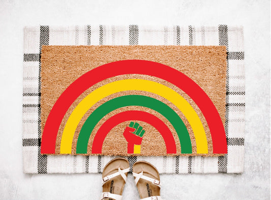 Juneteenth Rainbow Doormat