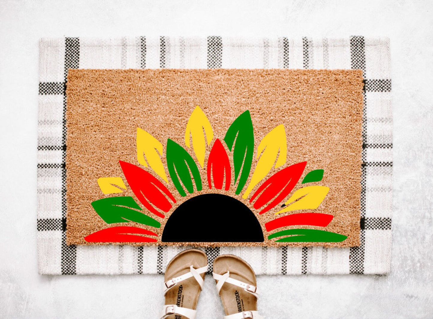Floral Juneteenth Doormat