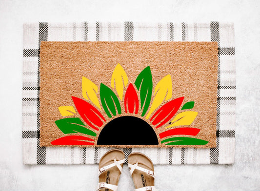 Floral Juneteenth Doormat