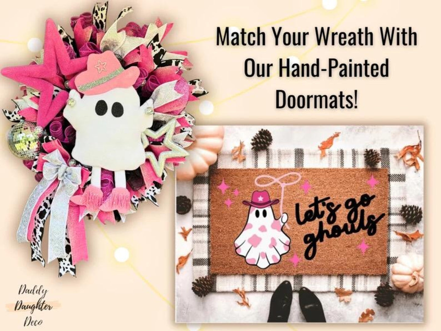 Let's Go Ghouls Halloweens Doormat | Halloween Porch Decor | Halloween Outdoor Decor