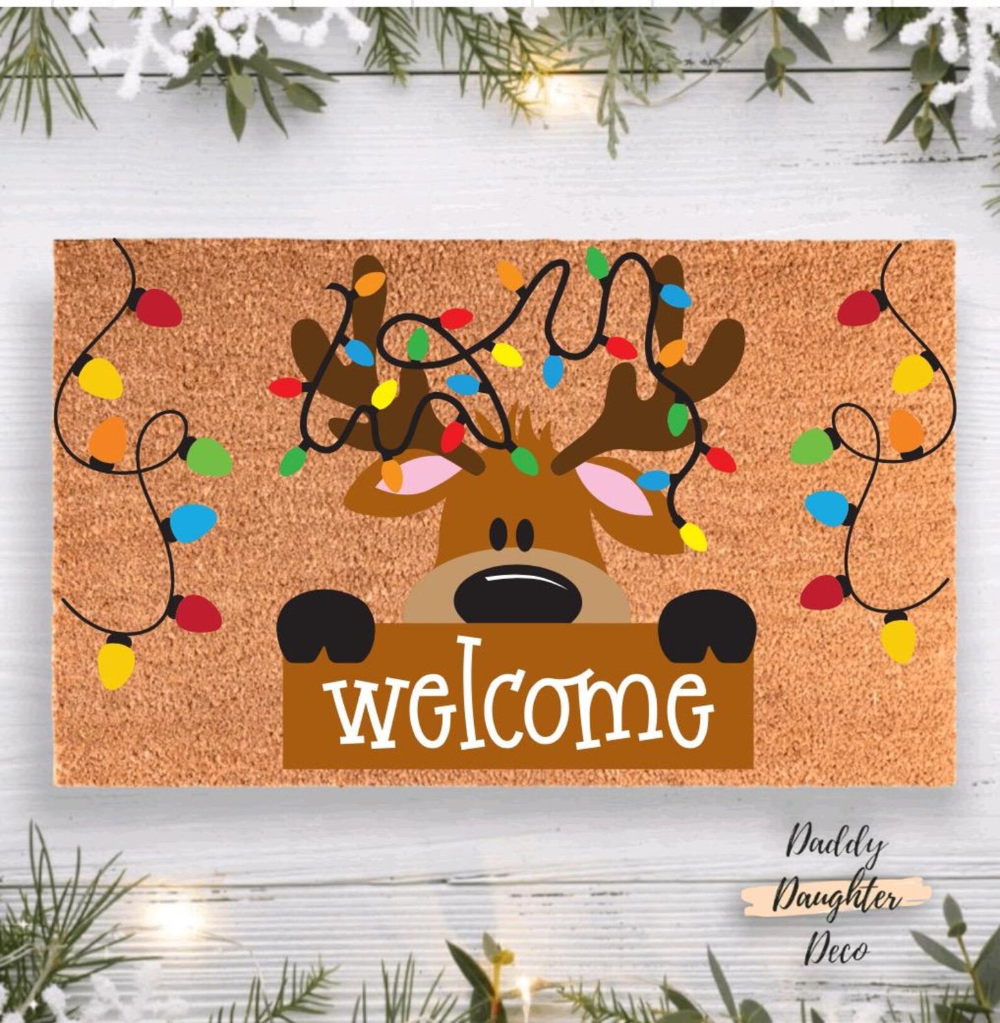 Reindeer Christmas Doormat | Christmas Porch Decor