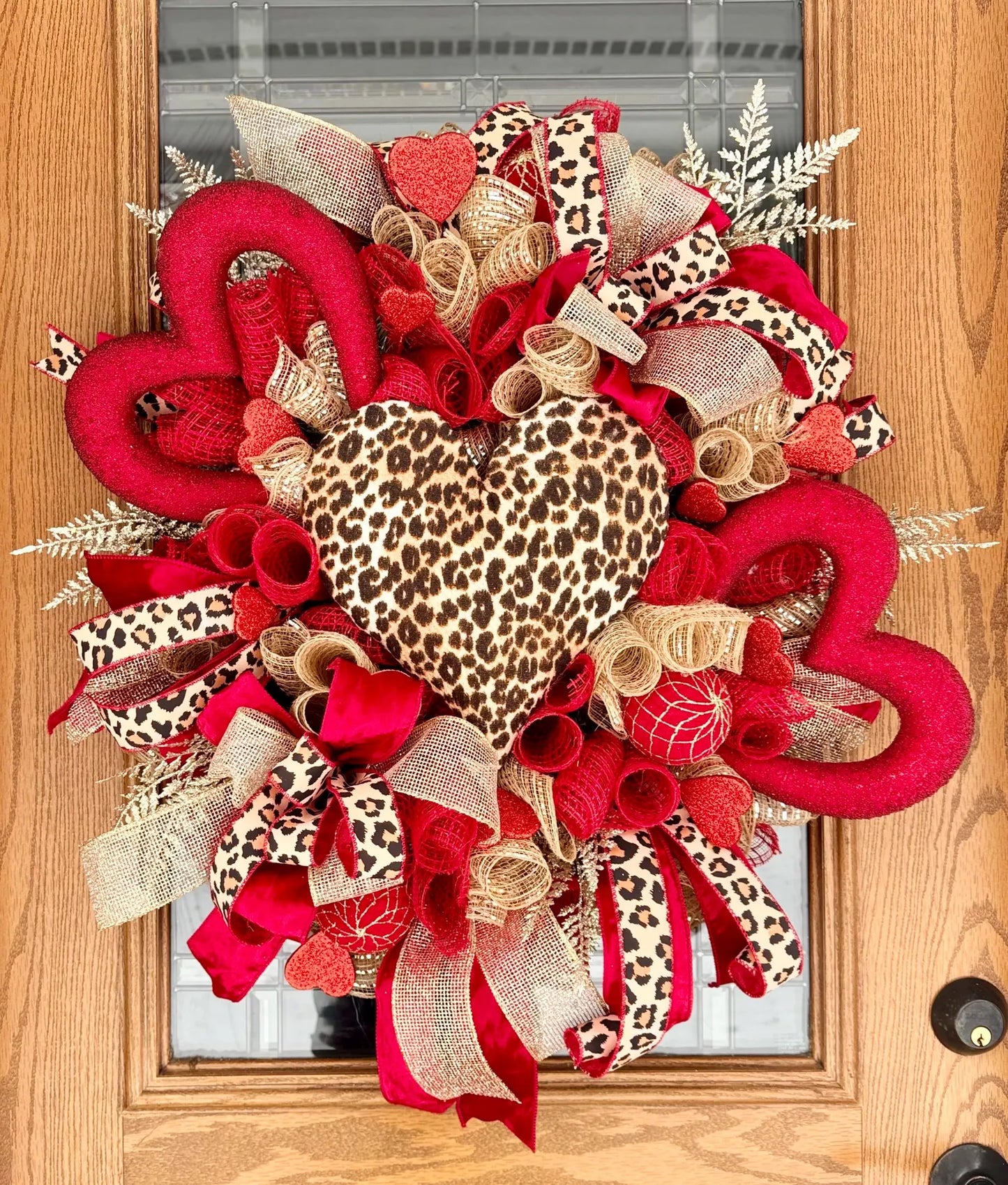 Leopard Print Heart Wreath | Valentine’s Day Wreath | Valentines Day Door Decor | Valentine’s Decor