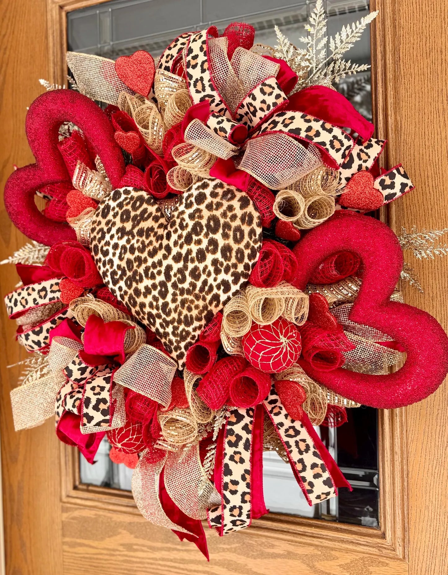 Leopard Print Heart Wreath | Valentine’s Day Wreath | Valentines Day Door Decor | Valentine’s Decor