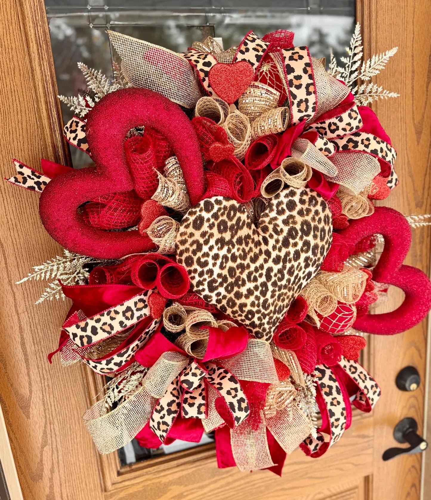 Leopard Print Heart Wreath | Valentine’s Day Wreath | Valentines Day Door Decor | Valentine’s Decor