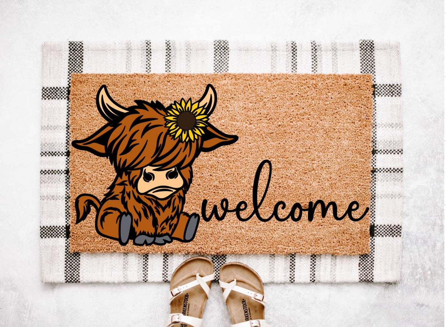 Highland Cow Welcome Doormat