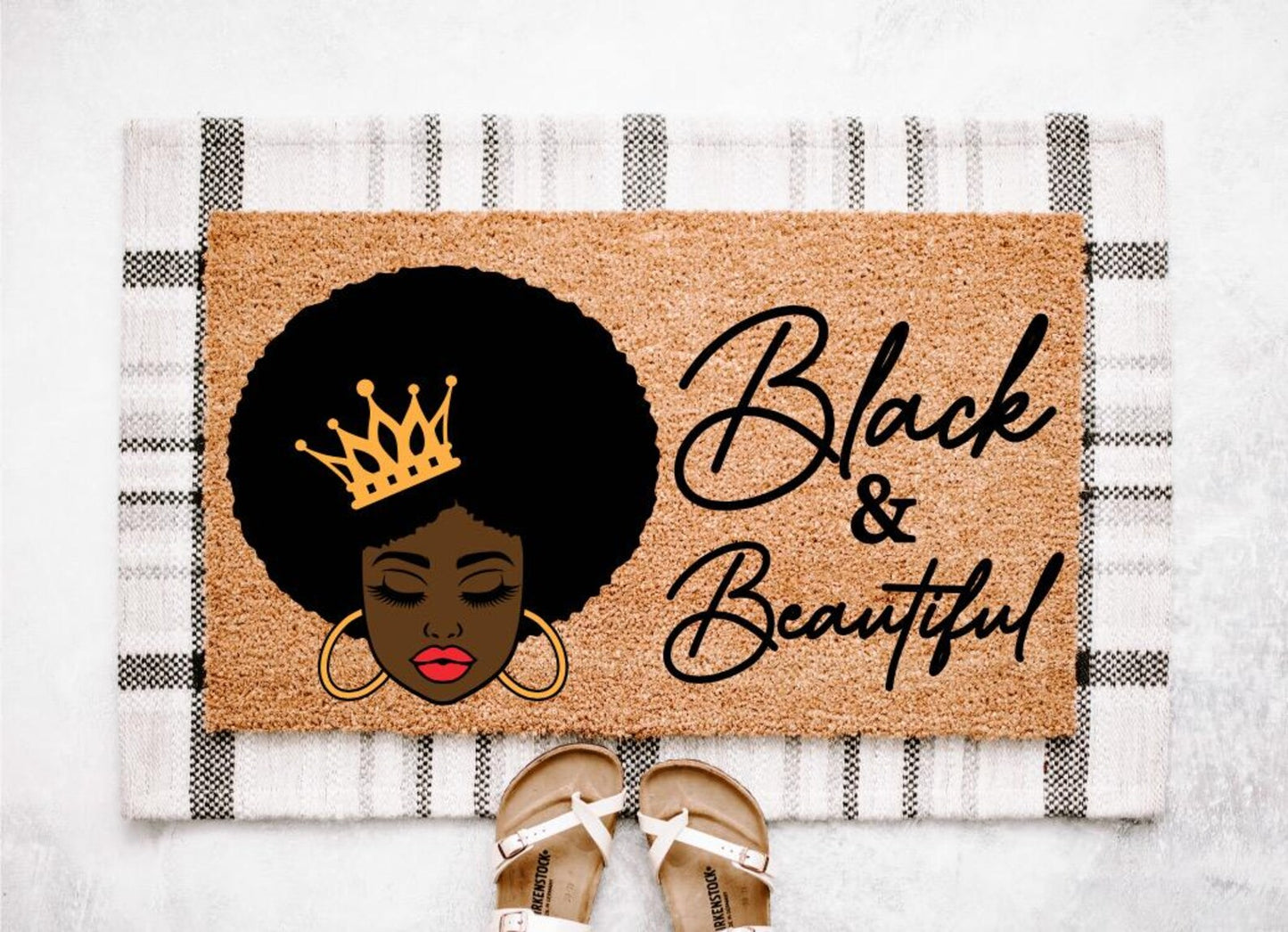 Black Is Beautiful Woman Doormat