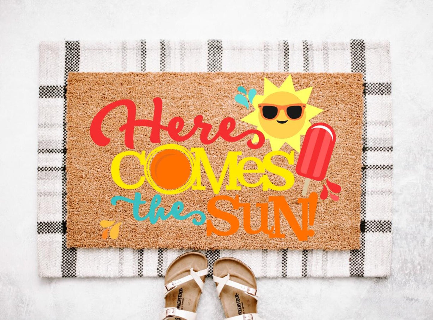 Summer Doormat | Summer Porch Decor | Popsicle Door Mat | Cute Welcome Mat