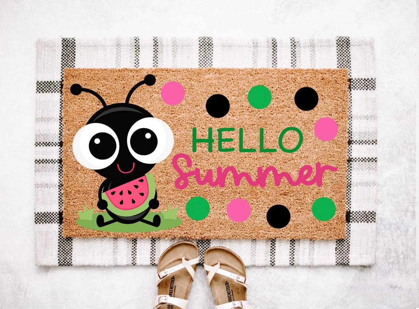 Ant Summer Doormat | Summer Porch Decor | Watermelon Doormat
