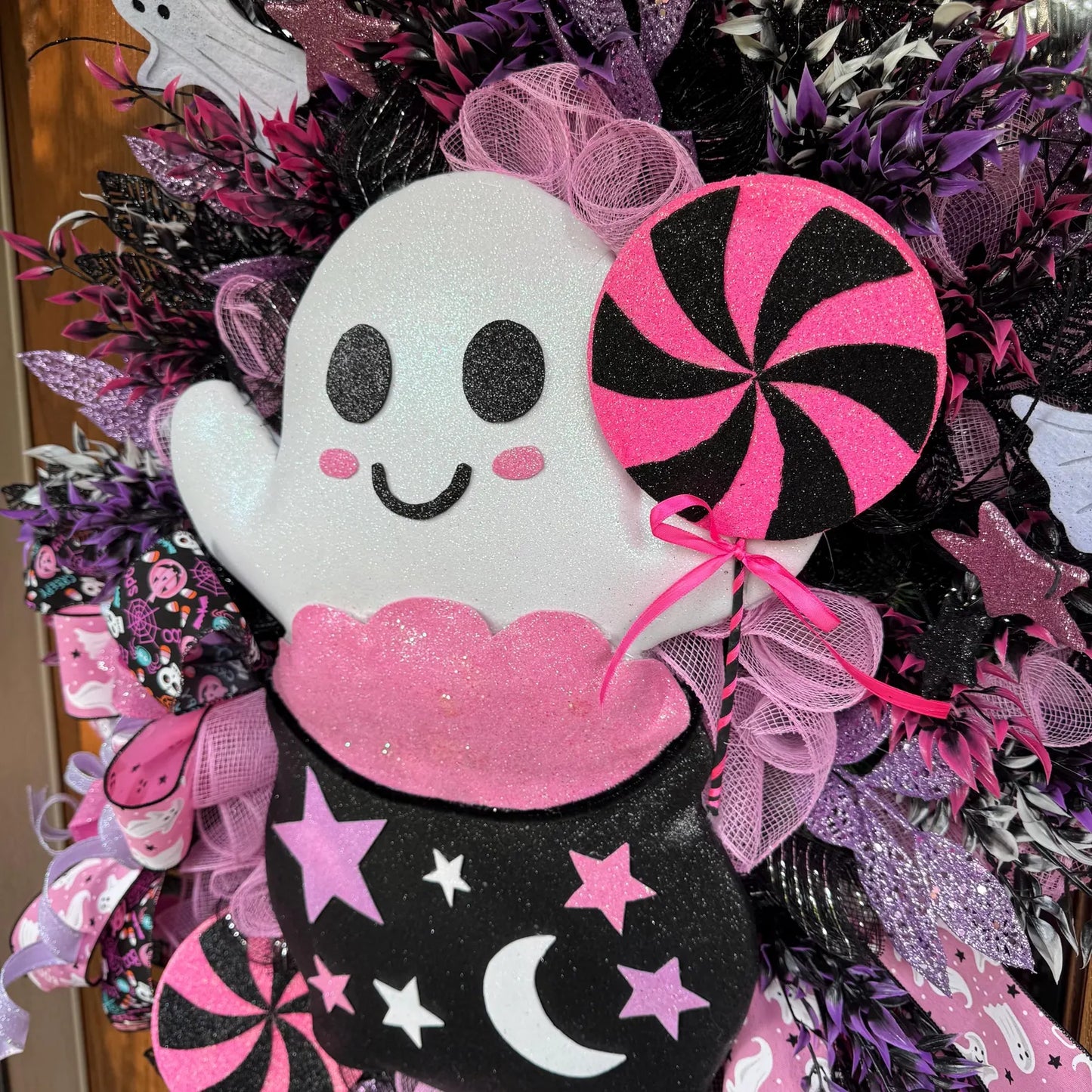 Halloween Ghost Wreath | Halloween Wreath For Front Door | Halloween Door Decor