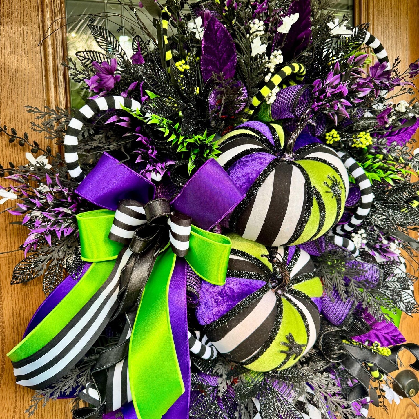 Halloween Pumpkin Wreath | Halloween Wreath For Front Door | Halloween Door Decor