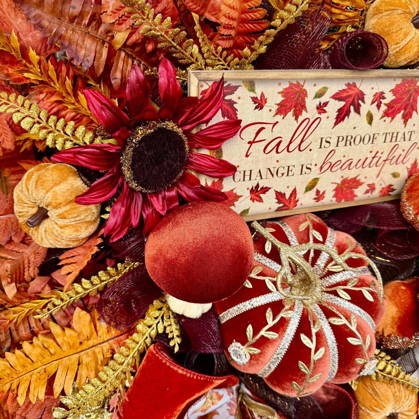 Luxury Pumpkin Fall Wreath | Fall Wreaths For Front Door | Fall Porch Decor