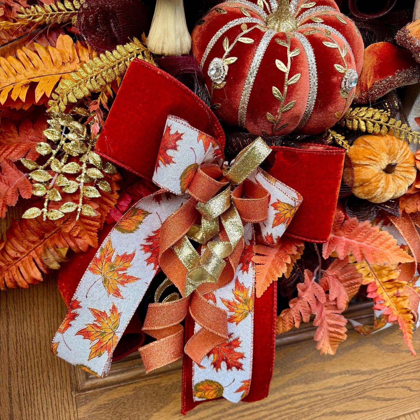 Luxury Pumpkin Fall Wreath | Fall Wreaths For Front Door | Fall Porch Decor