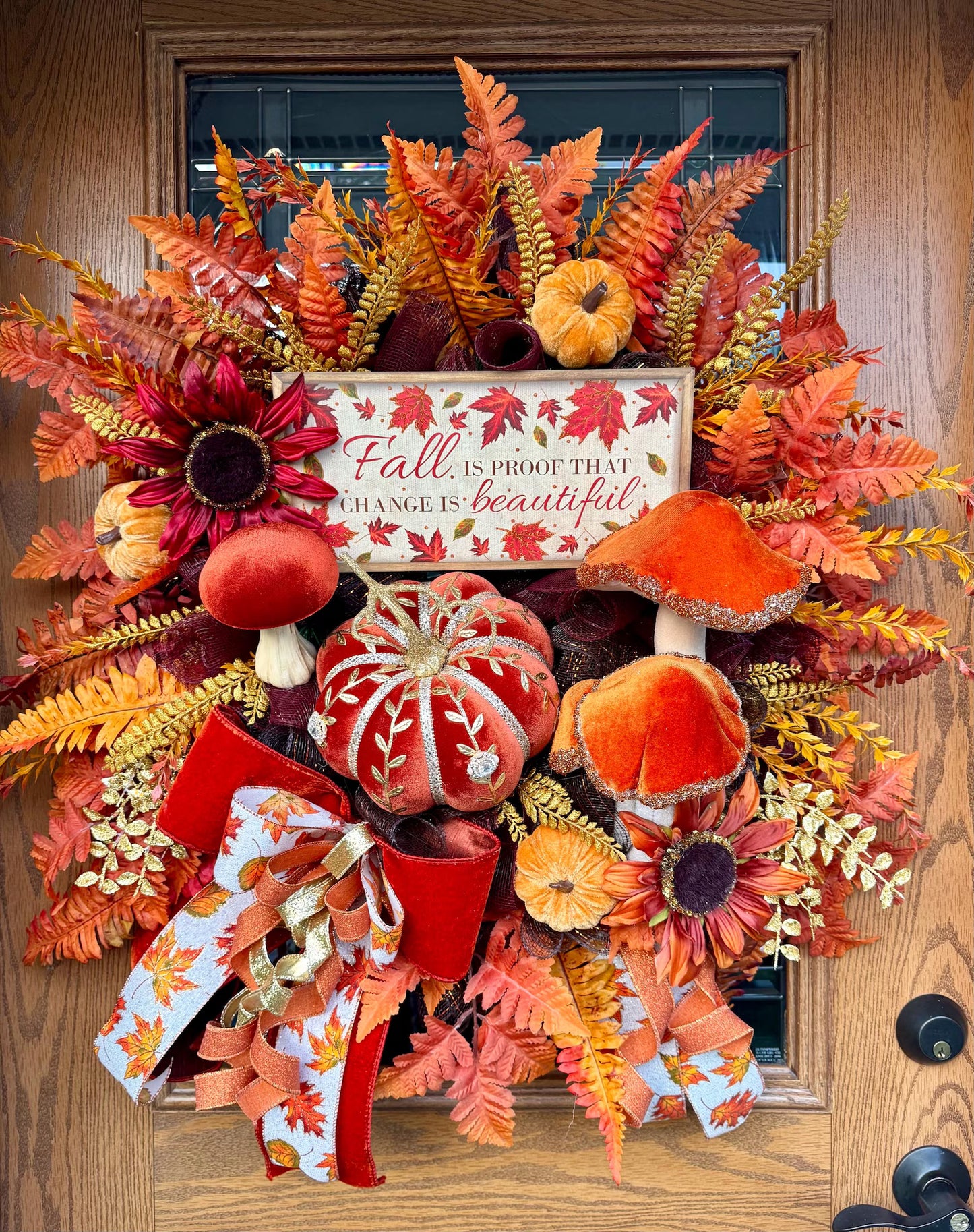 Luxury Pumpkin Fall Wreath | Fall Wreaths For Front Door | Fall Porch Decor