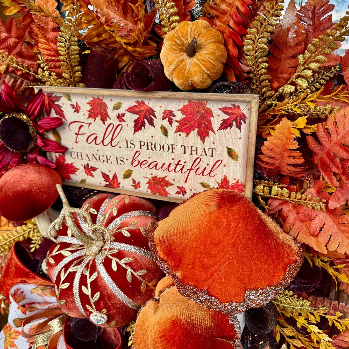 Luxury Pumpkin Fall Wreath | Fall Wreaths For Front Door | Fall Porch Decor