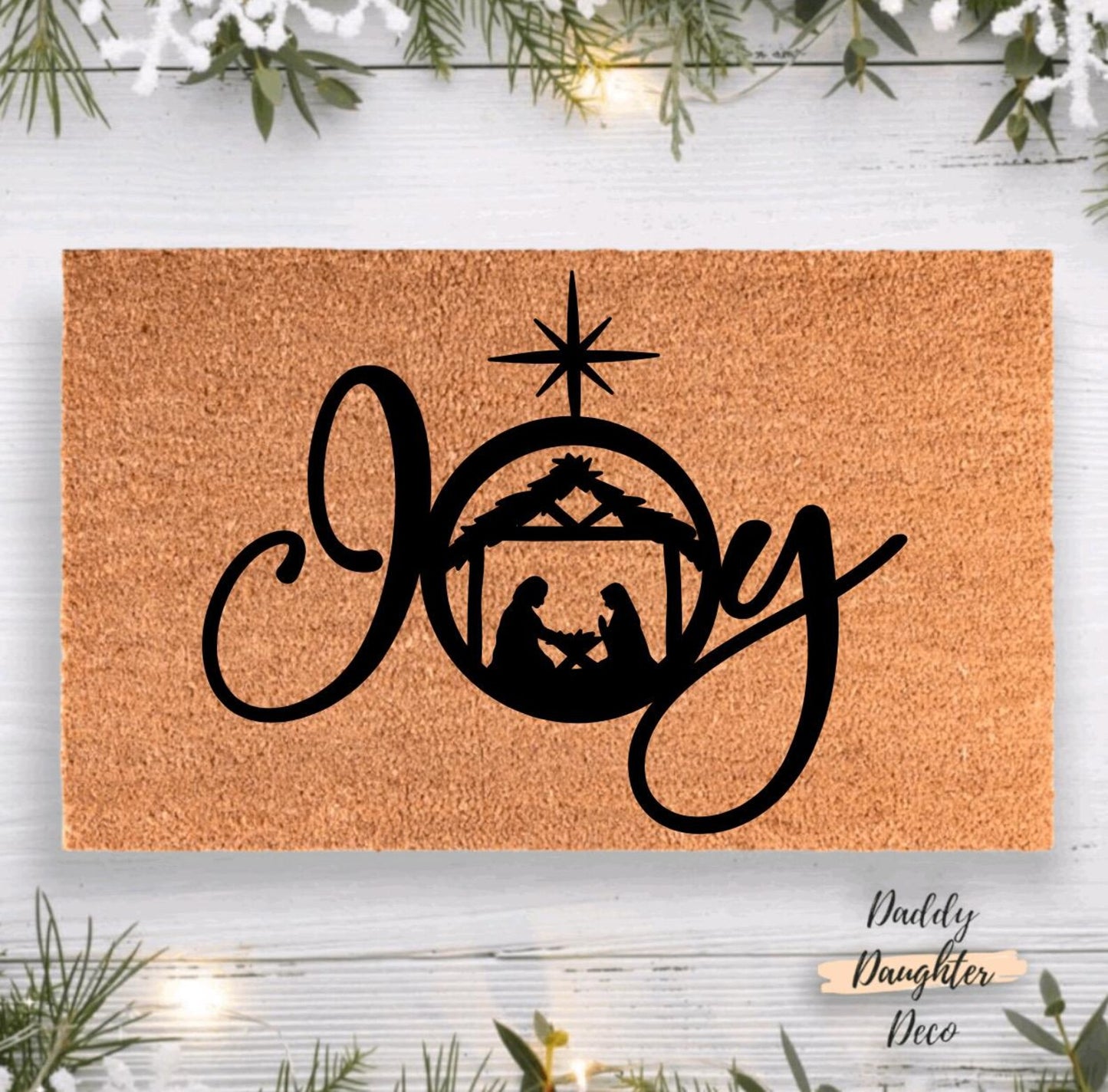 Joy Nativity Christmas Doormat | Christian Doormat | Holiday Doormat
