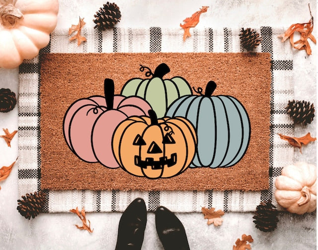 Pastel Pumpkin Doormats