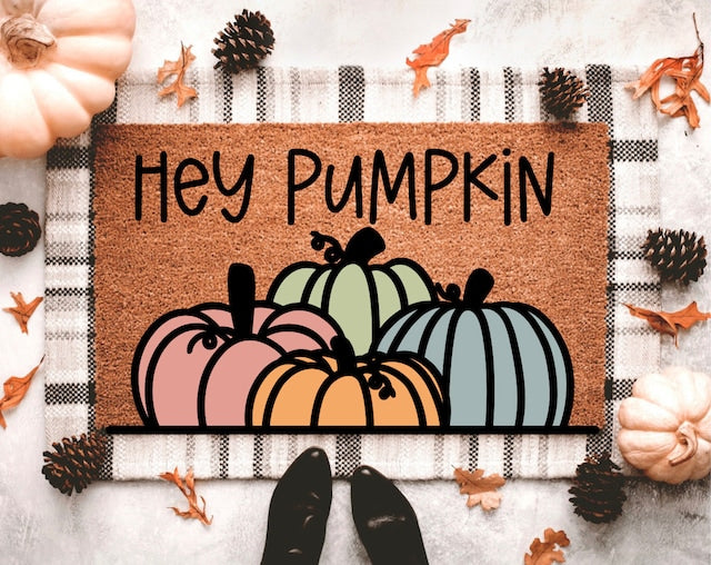 Welcome Home Pumpkin Doormat, 18x30 in.