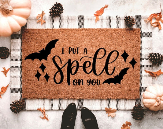 I Put A Spell On You Doormat | Halloween Porch Decor | Halloween Outdoor Decor