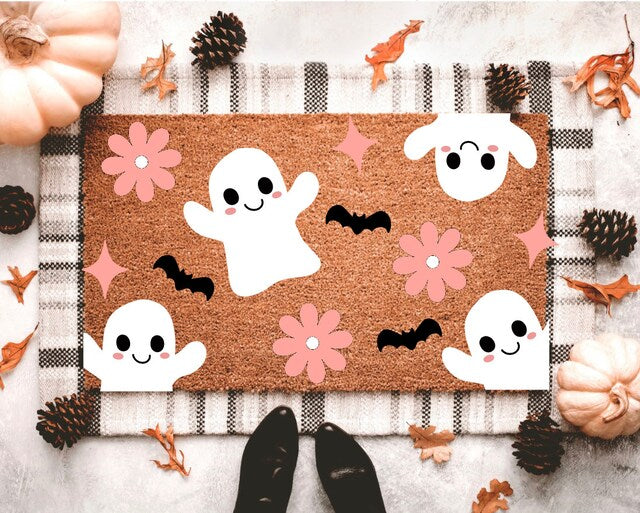 Floral Ghost Pattern Doormat