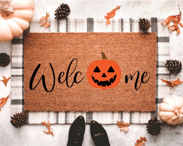 Welcome Jack O Lantern Pumpkin Doormat