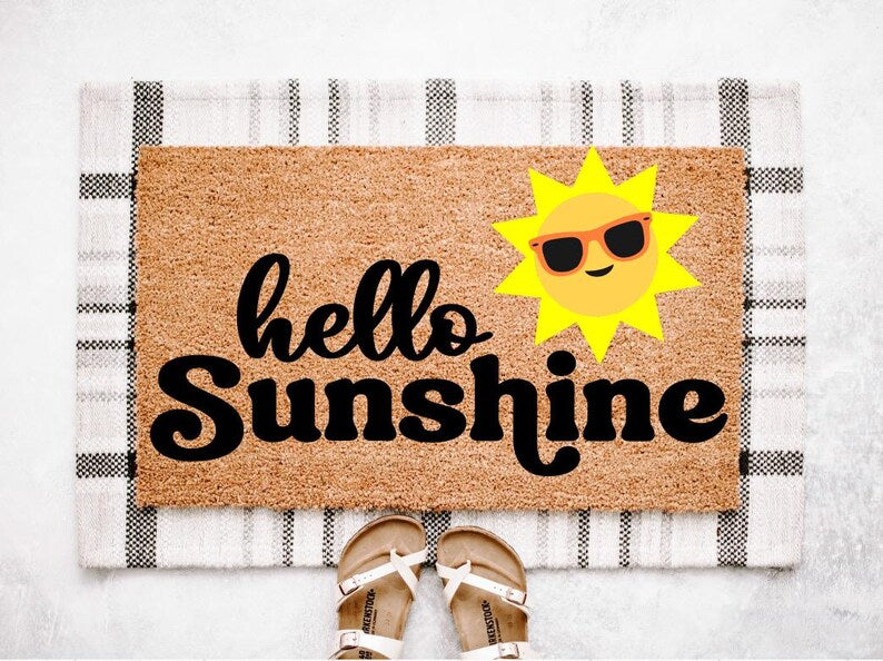 Hello Sunshine Doormat | Sunshine Doormat | Summer Porch Decor | Summer Doormat