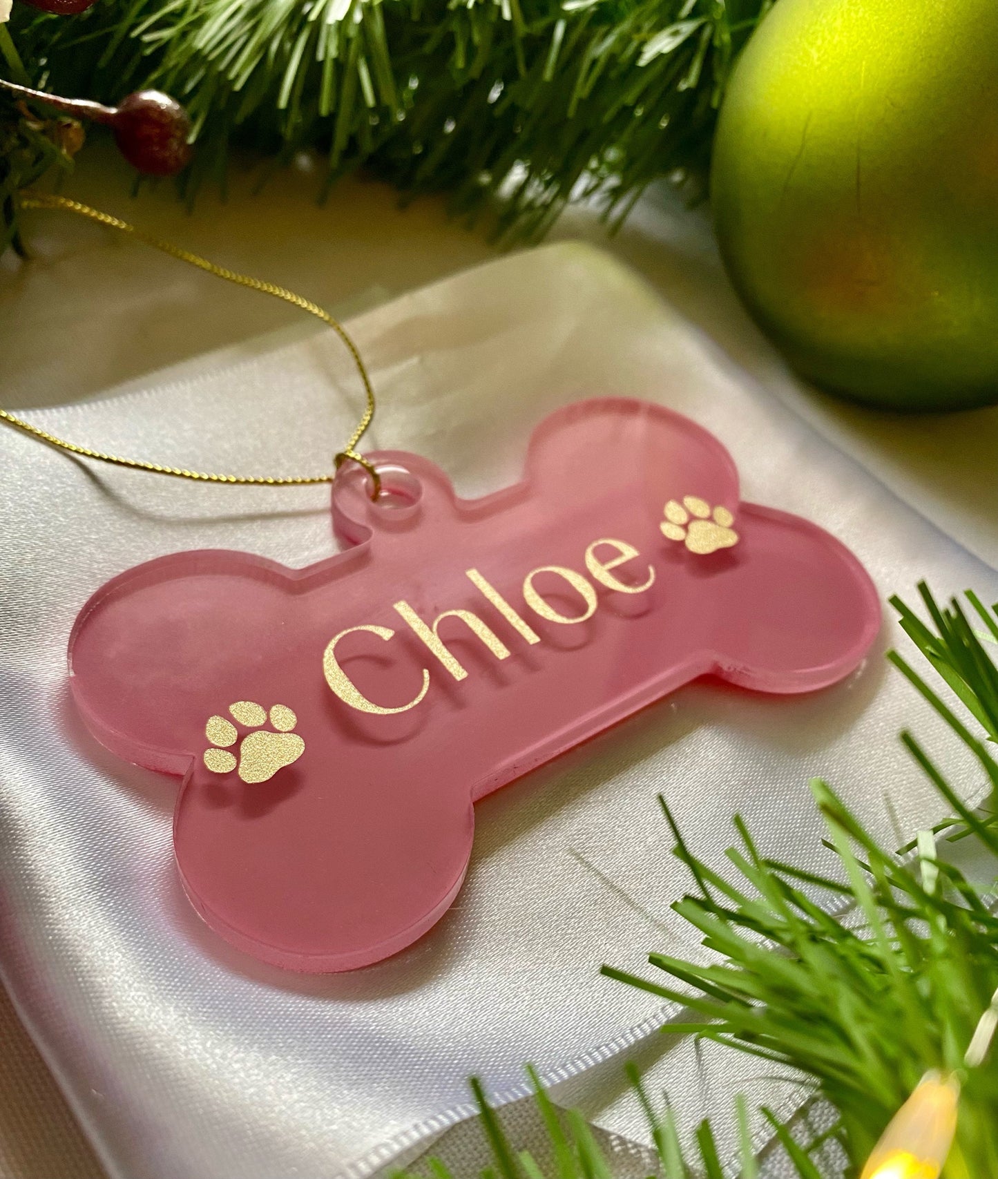Gifts For Pets | Acrylic Dog Bone Ornament | Dog Mom Gift | Personalized Pet Lover Gift | Custom Christmas Ornament