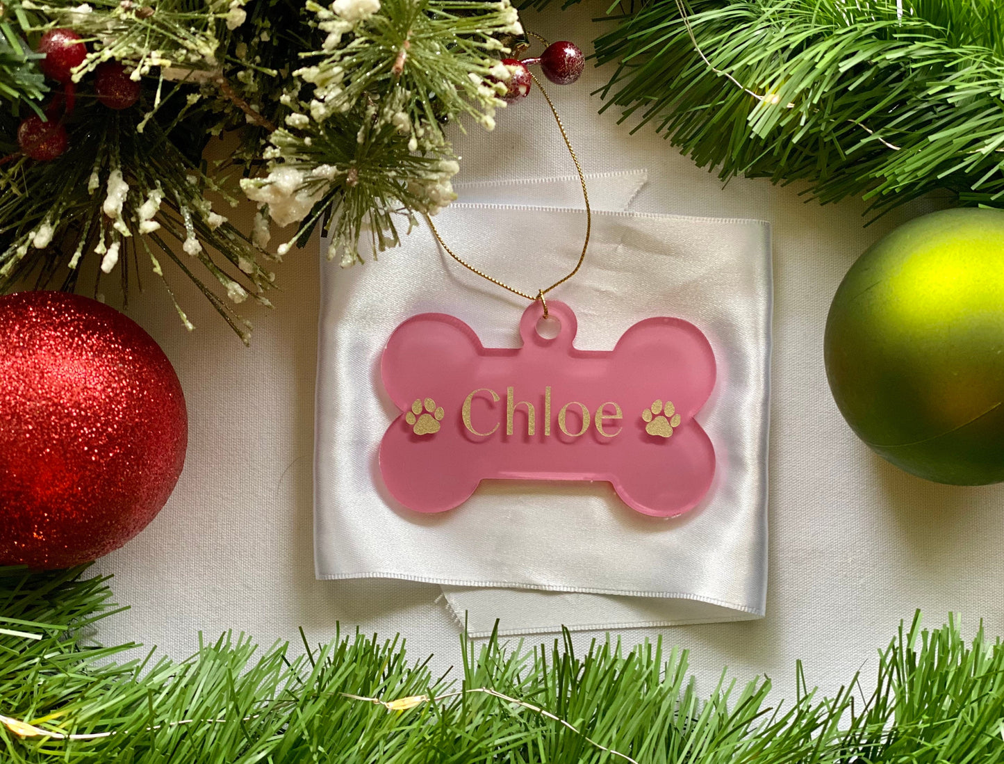 Gifts For Pets | Acrylic Dog Bone Ornament | Dog Mom Gift | Personalized Pet Lover Gift | Custom Christmas Ornament