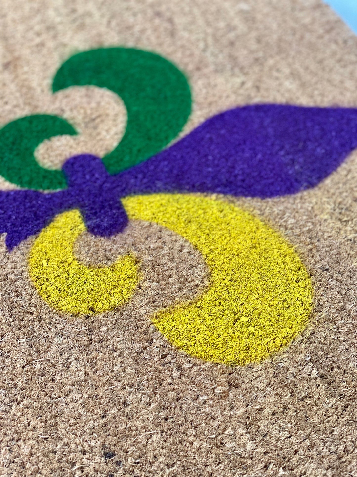 Fleur De Lis Doormat | Mardi Gras Doormat | Mardi Gras Decor | New Orleans | Housewarming Gift | Outdoor Rug