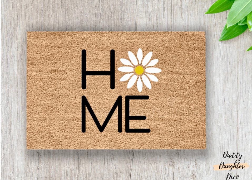 Daisy Doormat, Flower Doormat, Floral Door Mat, Spring Welcome