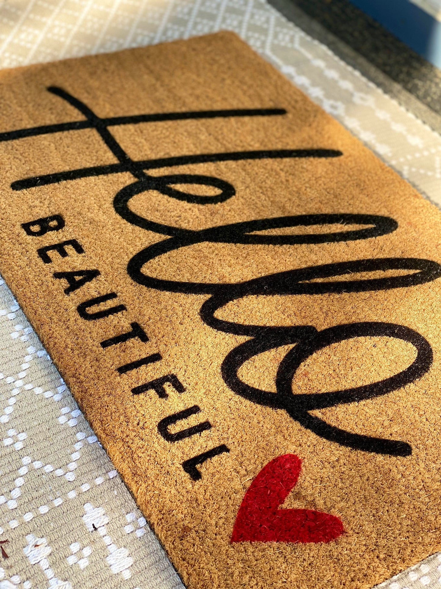 Hello Beautiful Heart Doormat