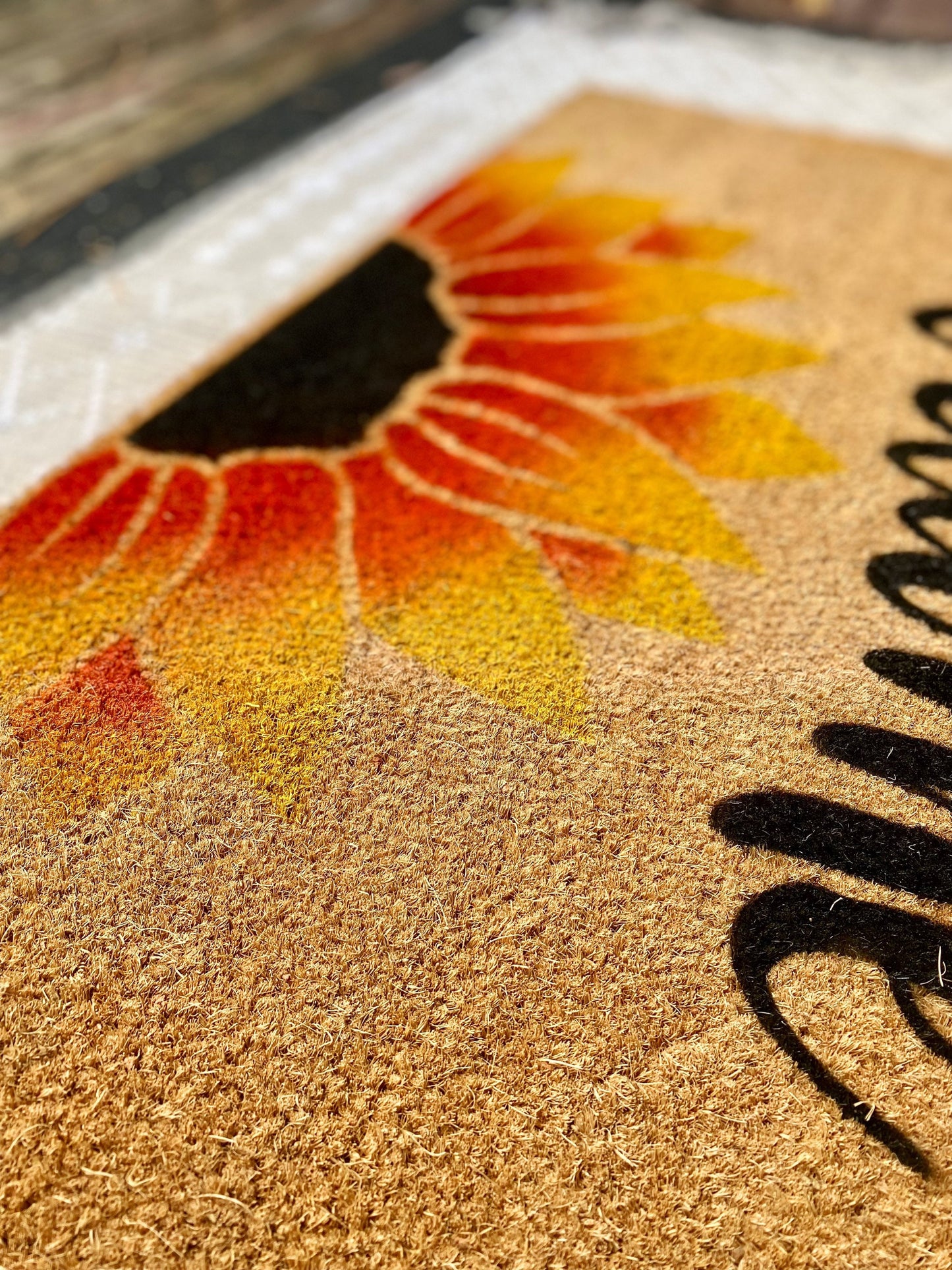 Fall Sunflower Doormat | Fall Front Porch Decor | Flower Doormat | Autumn Doormat | Floral Doormat | Fall Patio Decor